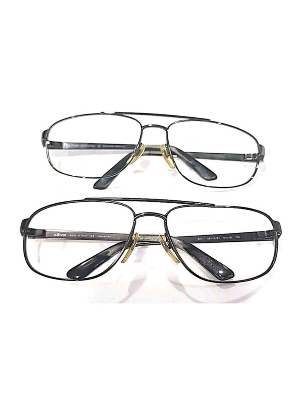 REVO 3011 61-16-125 Lot Of 2 Gunmetal Sunglasses Frames Only